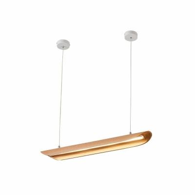 Wood Pendant Light Modern Nordic Minimalist 1 Light LED Linear Hanging Light Fixtures for Dinning Room