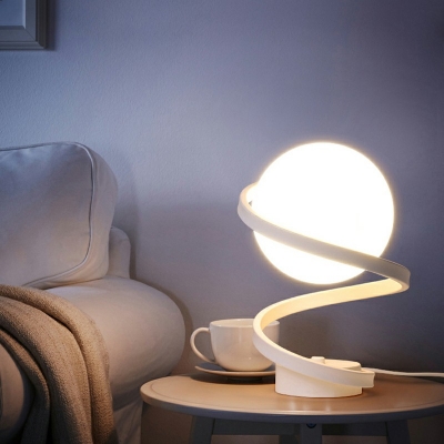 1 Light Bedroom Table Lighting Modernist Nightstand Lamp with Globe Glass Shade