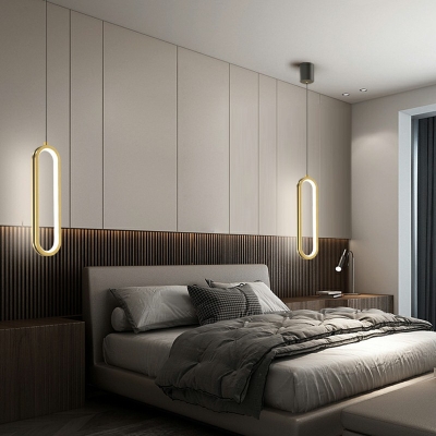 1 Light Gold Nordic Ceiling Lights Metal Modern Minimalist Pendants Light Fixtures for Bedroom