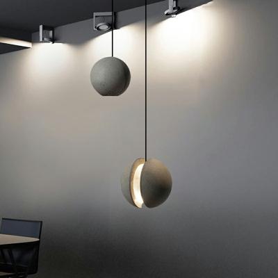 2-Light Pendant Ceiling Light Sphere Stone Integrated LED Pendant Contemporary Style