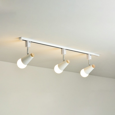 3-Bulb Living Room Ceiling Track Lighting Iron Modernism Semi Flush Light Fixture