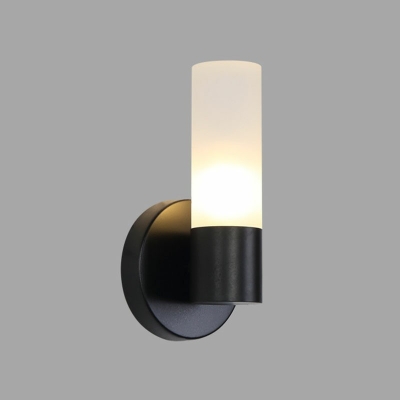 Column Wall Sconce Light Modern Metal and Acrylic Shade Wall Light for Bedroom, 7