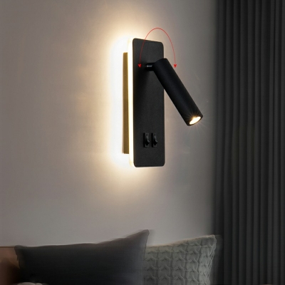 Contemporary Style Metal LED Wall Mount Lighting 2 Lights Aluminum Wall Sconce Light for Reading Room