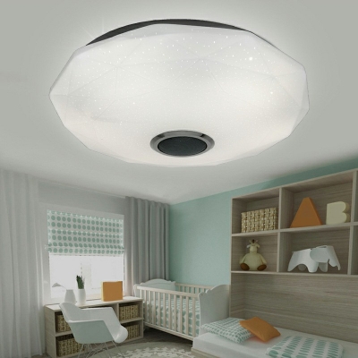 Contemporary White LED Flush Mount Ceiling Light RGB Light Lighting Fixture for Living Room