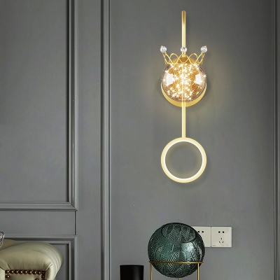 Gypsophila Wall Sconce Light 2 Lights Contracted Modern Metal and Glass Shade Indoor Wall Light