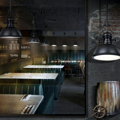 Industrial Style Bowl-Shaped Pendant Light 12.5