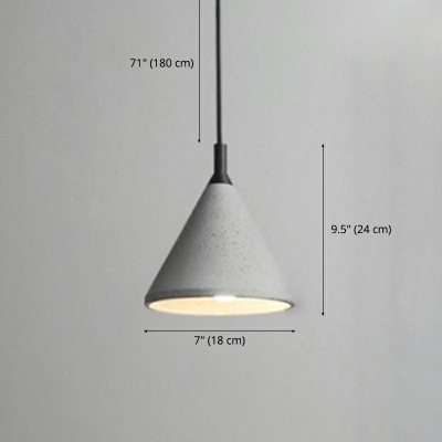 Industrial Style Cement Hanging Light Cone 1 Light Pendant Light for Dinning Room Coffee Shop