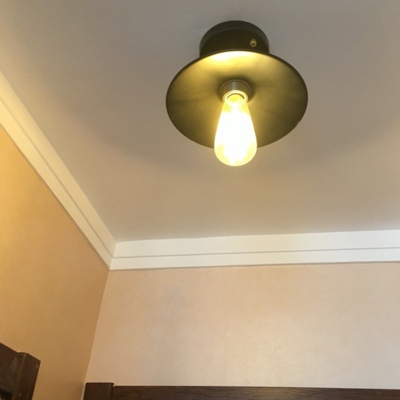 Industrial Style Cone Shaped Semi Flush Mount Light Metal 1 Light Ceiling Light