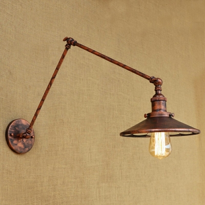 Industrial Style Cone Shaped Shade Wall Lamp Metal 1 Light Wall Light for Restaurant