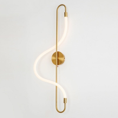 Linear Wall Sconce Light Modern Rubber and Metal Shade Wall Light for Bedroom