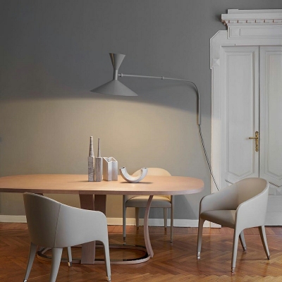 2 Light Long Arm Wall Lighting Fixtures Metallic Design Living Room Sconce Light