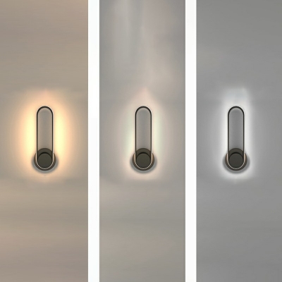 Metal Decoration Wall Lamp Postmodern Oval Silica Gel Shade LED Sconce Lighting