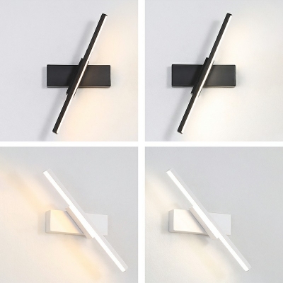 Minimalist Style Linear Wall Sconces Single-Bulb LED Metal Wall Mounted Light for Bedroom