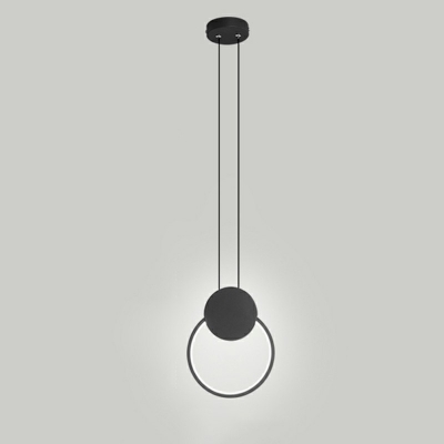 Modern and Simple Hanging Light Minimalisma Platting Metal Circle LED Pendant Light for Bedside