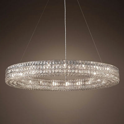 Modern Hanging Lights Crystal Round Chandelier for Living Room Dining Room