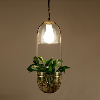 Modern Simple Style Adjustable Pendant Light with Plant DecorationPlan Pendant
