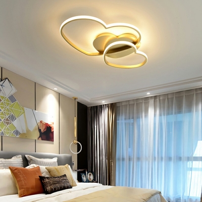 Modern Simplicity Metal Flush Mount Light Fixtures Bedroom Loving Heart Flush Mount Ceiling Light