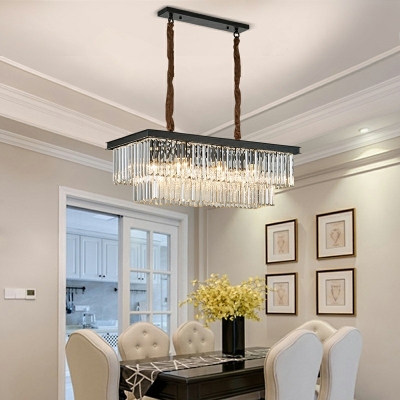Modern Style Hanging Lights Crystal Island Light for Living Room Dining Room Bedroom