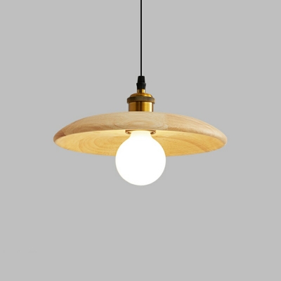 Modern Style Retro Hanging Light Wood 1 Bulb LED Pendant Light for Study Dinning Room