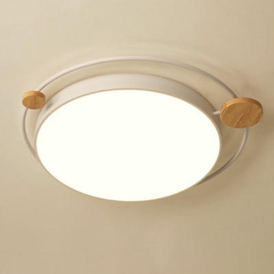 Modern Style Round Shaped Flush Mount Light Metal 1 Light Ceiling Light for Living Room