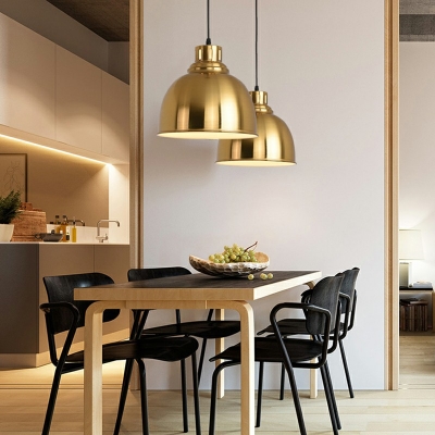Postmodern Style Bowl Hanging Light Platting Metal LED Pendant Light for Dinning Room