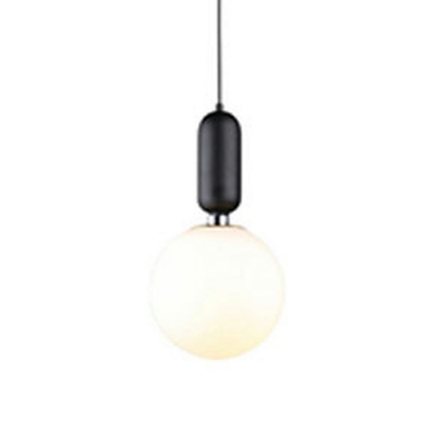 Postmodern Style LED Pendant Light Metal Glass Globe Hanging Light for Bedside Dinning Room
