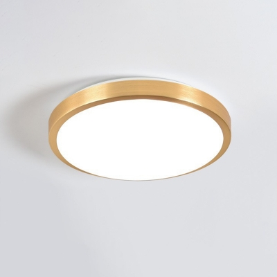 Round Flush Mount Lamp Modern Aluminum and Arcylic Shade LED Ceiling Light for Corridor, 13