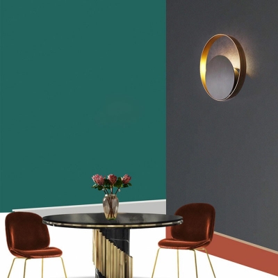 Round Wall Sconce Light Contemporary Modern Creative Metal Shade Wall Light for Living Room, 10