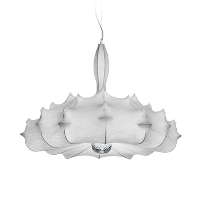 Silk White Pendant Light Fixture 3-Light Modern Hanging Light Fixtures