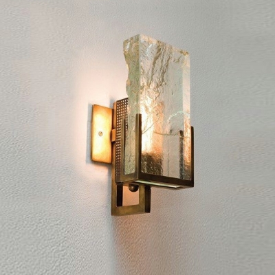 Simplicity Crystal Wall Lamp 1 Head Wall Sconce Lighting in Bronze for Living Room