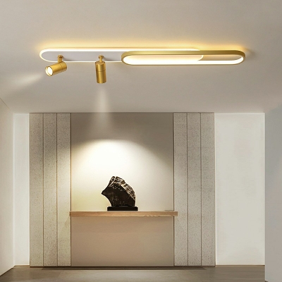 Track Lighting Ceiling Arcylic Shade Modernism Semi Flush Light Fixture in Natural Light