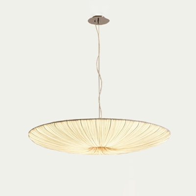 Umbrella Shape Pendant Lamp Contemporary Fabric Art Deco Suspended Light in Beige