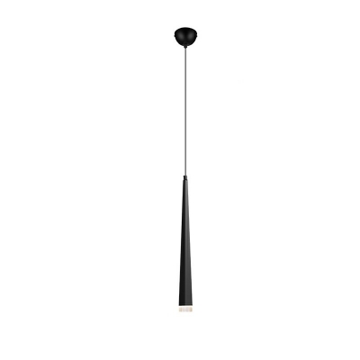 1 Light Acrylic Hanging Lamp Kit Modern Black Minimalist Tapered Hanging Light Fixture
