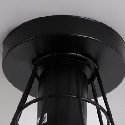 1 Light Flushmount Lighting Vintage Style Globe Shape Metal Ceiling Mount Light Fixture