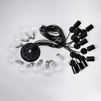 10-Light Swag Multiple Pendant Light Factory Style Spider Shape Metal Pendulum Lights