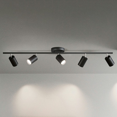 5 Head Tube Living Room Ceiling Track Lighting Aluminum Shade Modernism Semi Flush Light Fixture