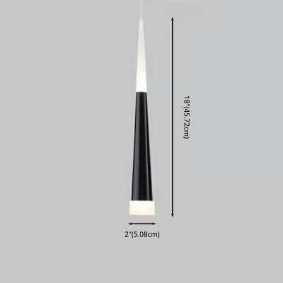 Black Tube Shape Hanging Lamp Nordic Style Arcylic LED 18