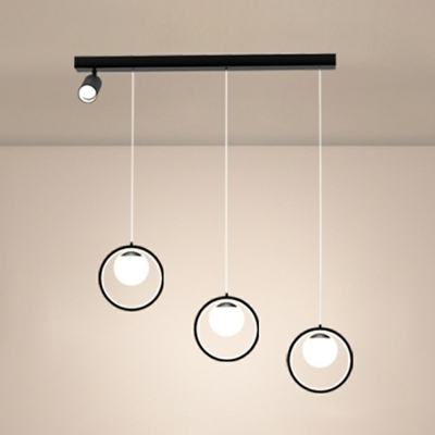 Circle Dining Room Hanging Ceiling Light Modern Acrylic Shade Pendant Lamp in Stepless Dimming Light