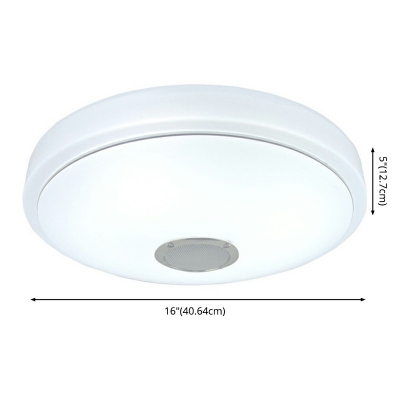 Contemporary Ceiling Light White Circle Acrylic Shade Stepless Dimming LED Light Ceiling Mount Flush