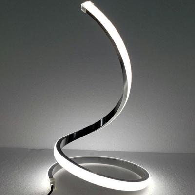 Contemporary LED Nightstand Lamp 14 Inchs Height Twisted Task Lighting with Acrylic Shade