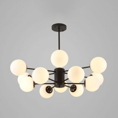 Cream Glass Globe Ceiling Chandelier Modernism with 19.5