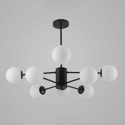 Cream Glass Globe Ceiling Chandelier Modernism with 19.5