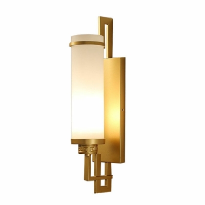 Cylinder Wall Sconce Light Creative Modern Nordic Metal and Glass Shade Wall Light for Living Room