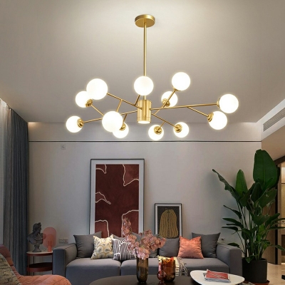 Glass Globe Ceiling Chandelier Modernism with 19.5