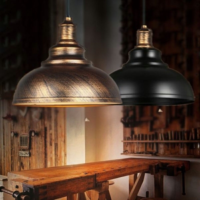 Industrial Style Caged Bar Restaurant Pendant Ceiling Lights Single Bulb Metal Hanging Light