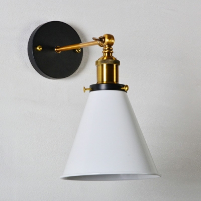 Industrial Style Cone Shade Wall Lamp Metal 1 Light Wall Light