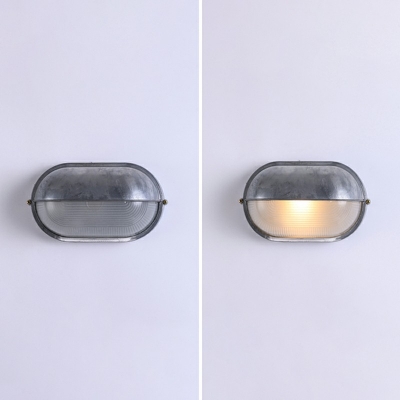 Industrial Style Oval Shaped Wall Sconces Glass 1 Light Wall Light