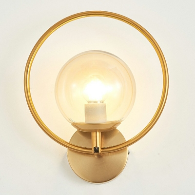 Industrial Vintage Ring Shaped Wall Sconce Glass 1 Light Wall Lamp for Living Room