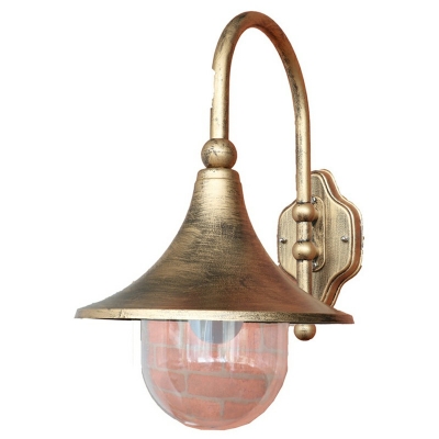 Industrial Vintage Trumpet Shaped Wall Light Metal 1 Light Wall Lamp in Bronze
