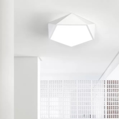 Macaron LED Flush Mount Ceiling Light Pentagon Shape Metal Bedroom Ceiling Mounted Fixture